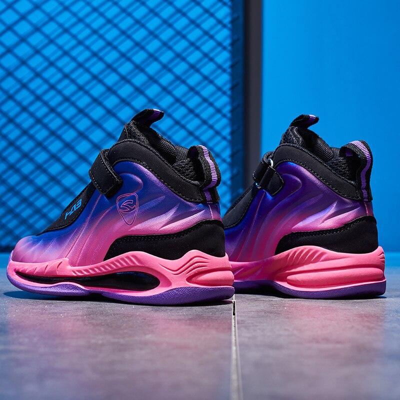 Детские амортизирующие баскетбольные кроссовки для мальчиков и девочек, удобная дышащая спортивная обувь, новое поступление, детские кроссовки для бега, нескользящие уличные кроссовки