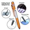 Multifunction Ballpoint Pen LED Light Foldable Phone Stand Night Reading Pencil Office School Students Carving Logo stylus Pen