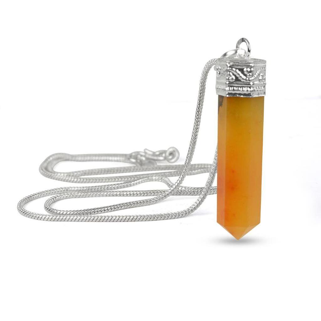 Подвеска-карандаш из кристалла Рейки с натуральным сертифицированным кристаллом качества AAA с сертификатом и металлической цепочкой для исцеления и кристаллическими лечебными драгоценными камнями