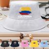 Colombia Flag Print Bucket Hat , Patriotic Men's Cap Hip Hop Polyester Summer Basin Hat