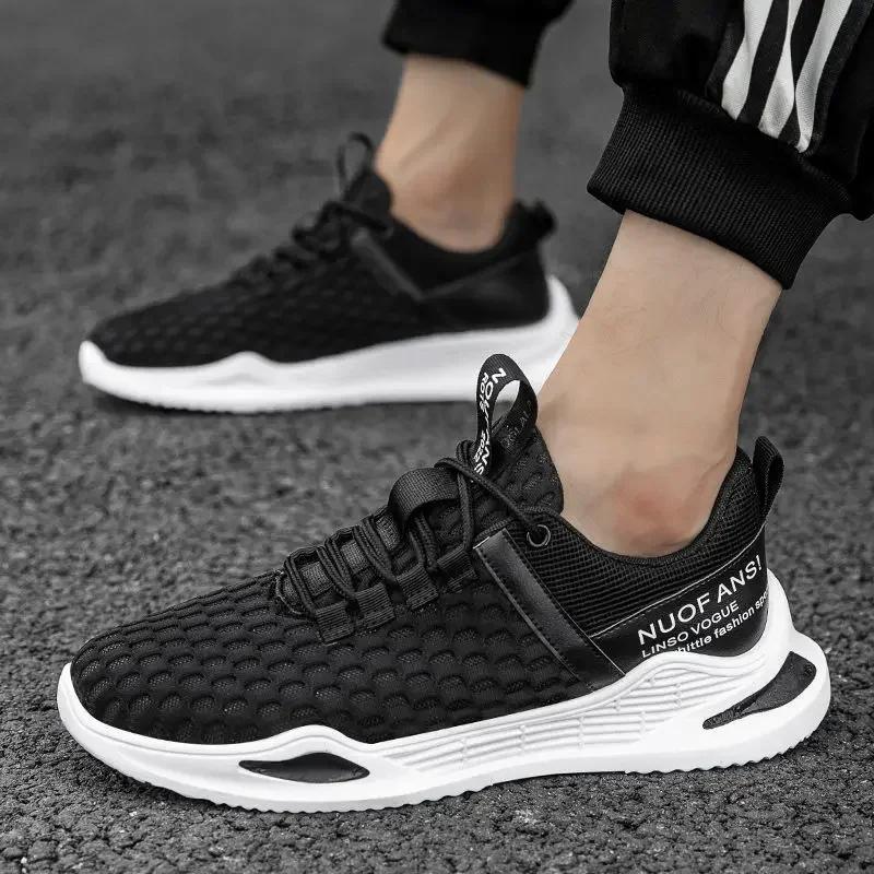 Fashion Men Fashion Casual Shoes Mesh Breathable Soft Men's Vulcanized Shoes Summer Outdoor Anti-slip Male Sneakers Walking Shoes