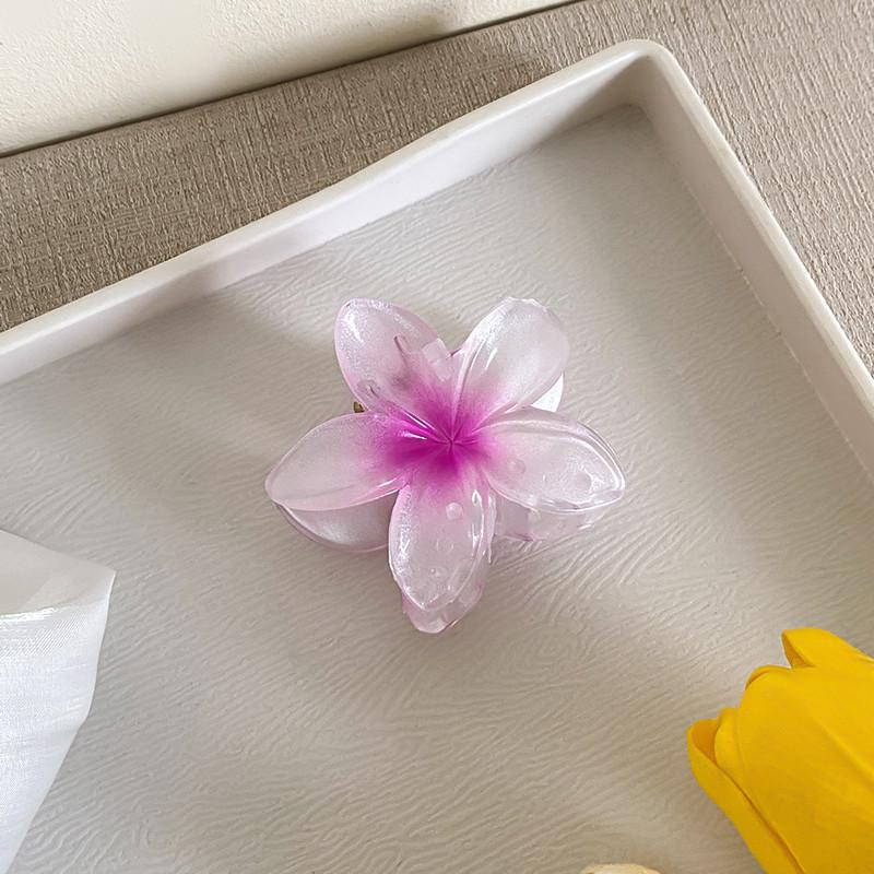 6cm Acrylic Gradient Frangipani Hair Clip Women Korean Sweet Shark Clip Hair Accessories