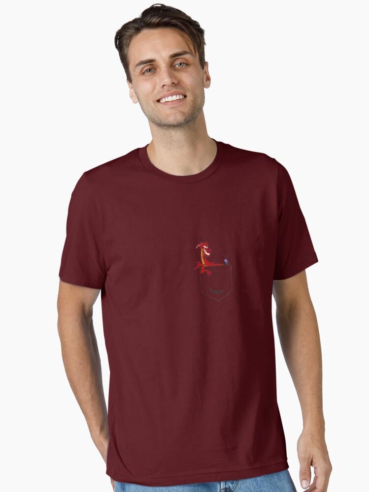 Mulan Mulan Mushu Left Chest Pocket Graphic T-Shirt Essential T-Shirt