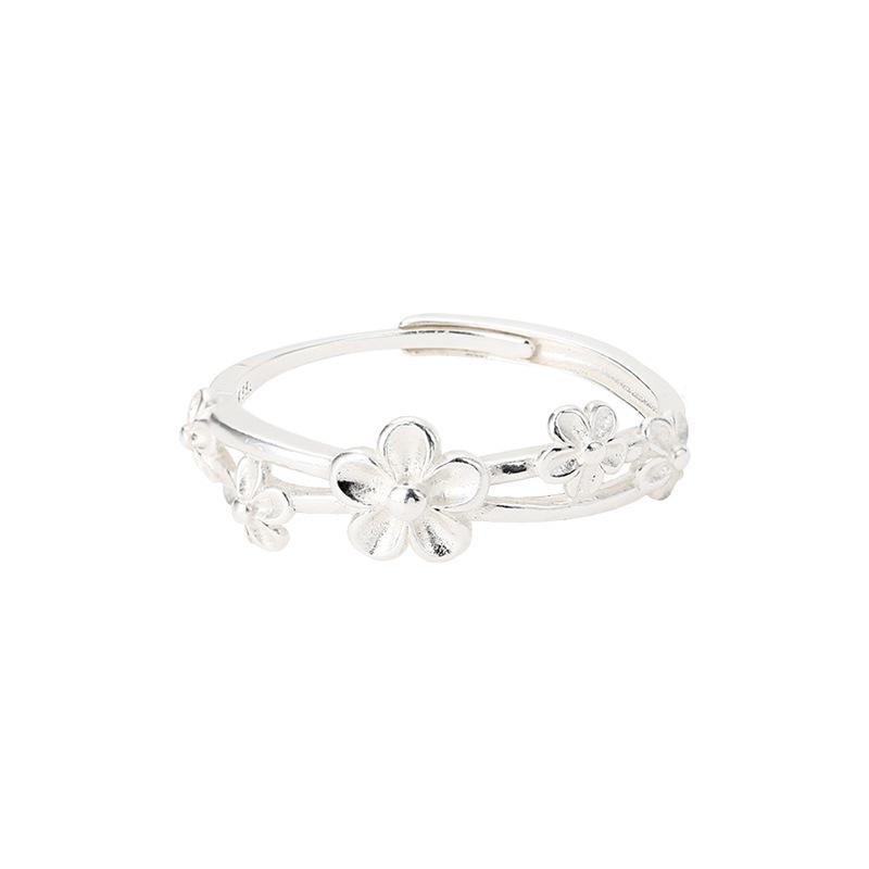 Sweet Double Layer Flower Rings For Women Girl Korean Fashion New Year Jewelry Gift Party Wedding anillos mujer