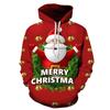 Fashion 3D Digital Print Sweatshirt Men's Christmas Sweatshirt Red Series Loose Hoodie Pullover Long Sleeve