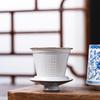 Blue and White Ceramic Tea Infuser Mug