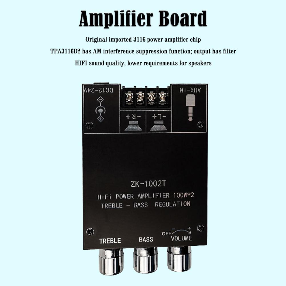 ZK-1002T Bluetooth-совместимый усилитель HIFI 2.0 канала 100 Втx2 Аудиоплата /
