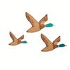 3pcs Wall Decorating Wood Duck Art Ornament Animal Pastoral Wooden Decoration