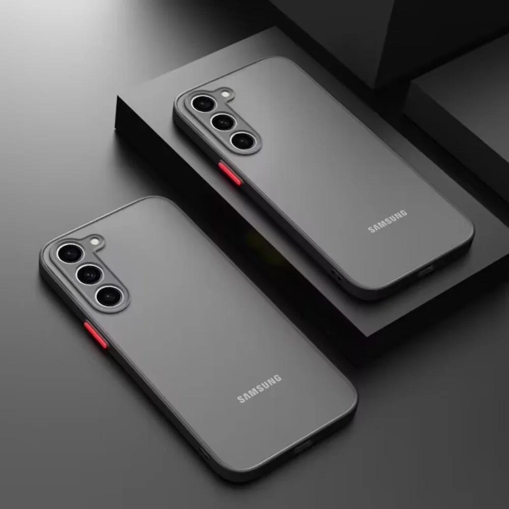 Ударопрочный Матовый Жесткий Чехол Для Samsung Galaxy S25 S24 Ultra S23 FE S22 S21 Note 20 10 Plus S20 Edge Защитный Бампер Чехол