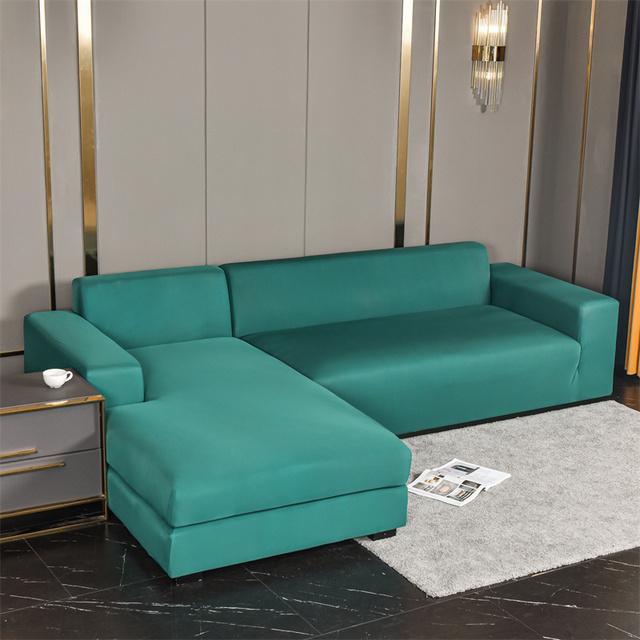 Эластичные чехлы для диванов для гостиной, эластичные чехлы для диванов из спандекса, однотонные пылезащитные угловые секционные чехлы для шезлонгов
