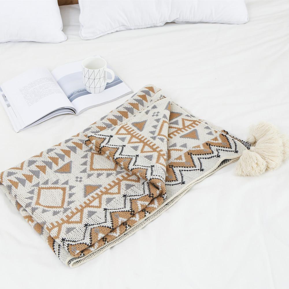 Акриловый плед Boho Breeze Декоративный чехол на диван Плед Толстый Зимний Маленький Плед на хвост кровати Уютный Домашний Плед для сна
