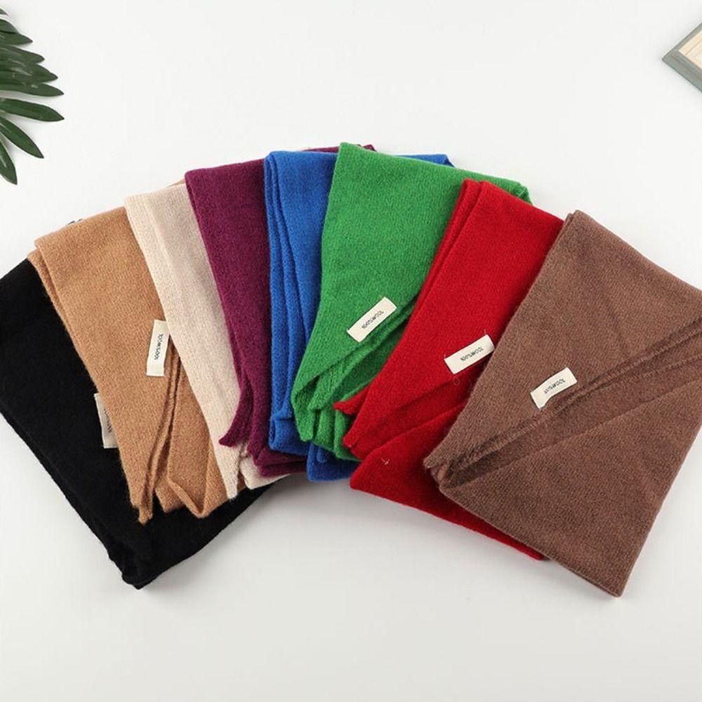 Solid Color Wool Headscarf Bohemian Turban Simple Bandana Clothing Accessories