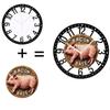 25cm Circular Iron Wall Clock with a Pterodactyl in Flight