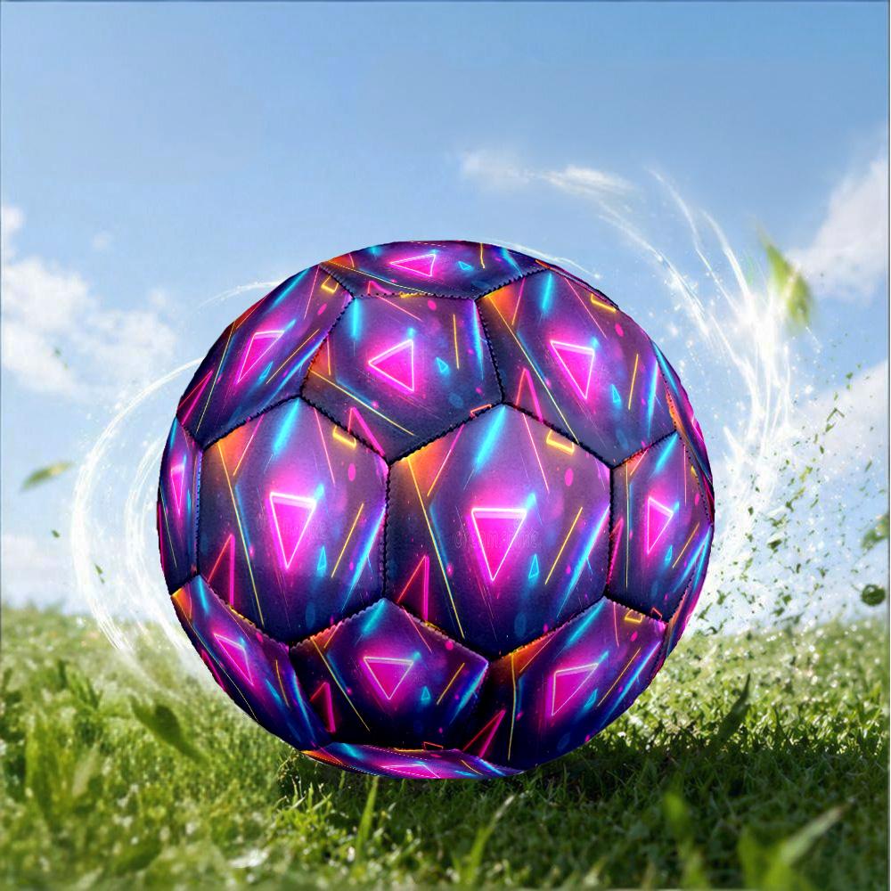 1PC Neon Hexagon Patterns Size 5 Soccer Balls, Anti-Slip, Outdoor Sport, a Unique Gift, Birthdays, Christmas gifts Valentine'S Day gifts A73