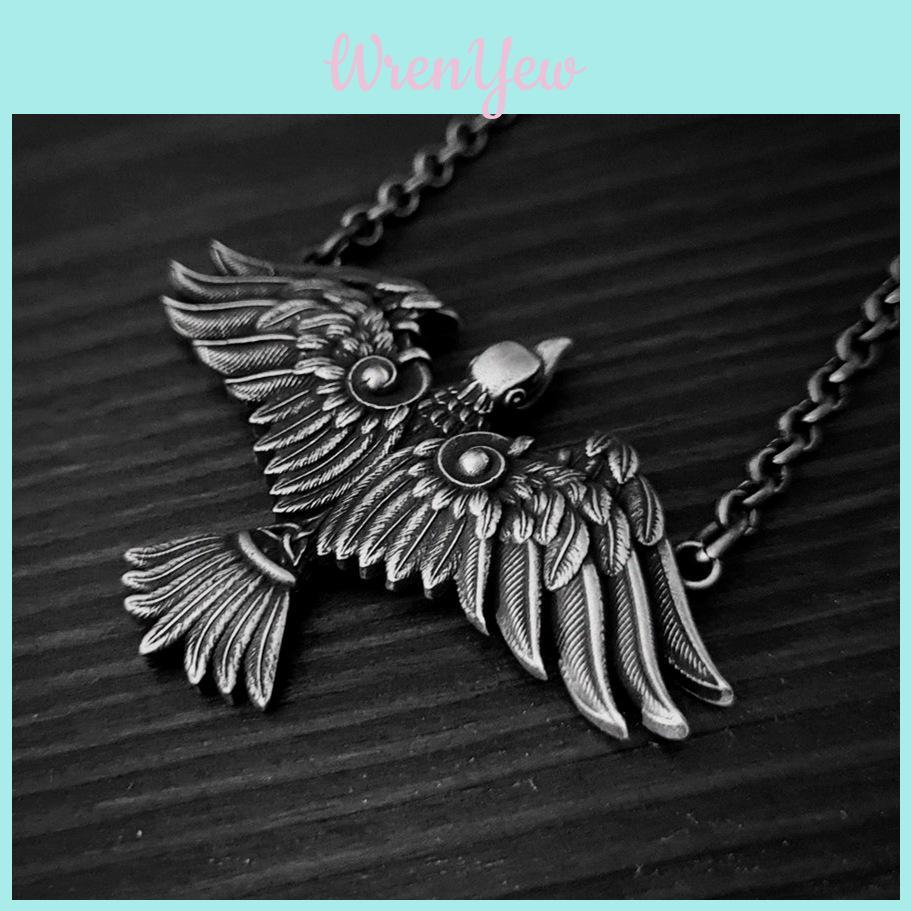 Викингский Кельтский Ворон Птица Корона Подвеска Ожерелье Для Женщин