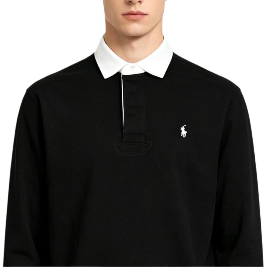 Мужская футболка-поло с длинным рукавом Polo Ralph Lauren с контрастным воротником и вышитым логотипом-пони 710962186-004