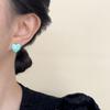 Fashion Mint Green Stud Earrings Temperament Flower Earrings Personality Chic Jewelry  French Style