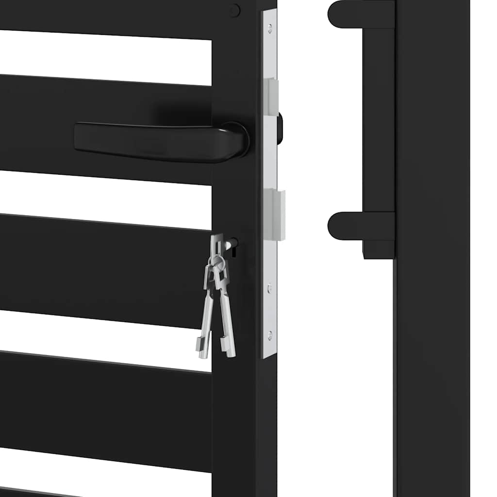 Garden Gate Lockable Black 100 x 120 cm Aluminum