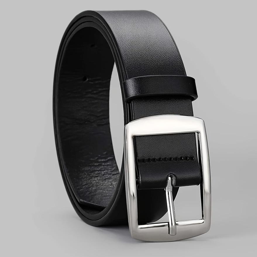 New Luxury Belt for Men PU Leather Belt Metal Pin Buckle High Quality Famous Brand Designer Waist Strap Belt for Jeans Plus Size