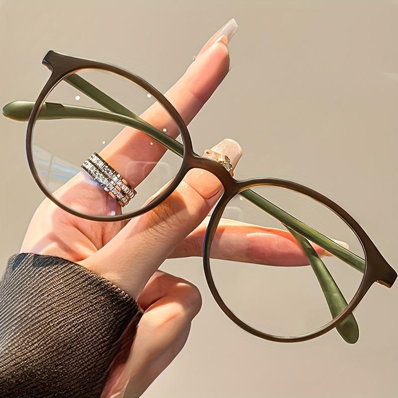 Женские ультралегкие комфортные круглые очки без рецепта, декоративные прозрачные линзы с защитой от синего света для офиса и студенческого образа жизни