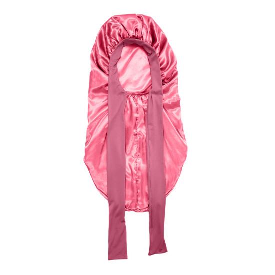 Yousheng Long Satin Bonnet with Tie Band Double Layer Women Sleeping Bonnet Extra Large Braids Curly Hair Faux Silk Hat Soft Hair Care Cap