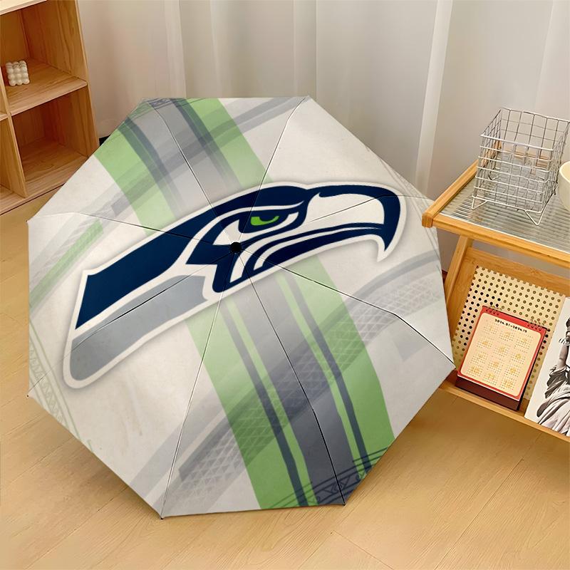 Принт Seattle Seahawks Авто 8?Складной зонт с ребрами, ветрозащитный, легкий, автоматический, для ежедневных поездок