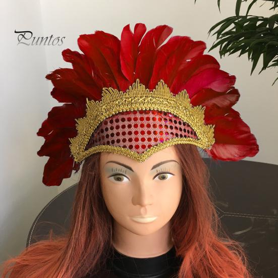 Карнавальная индийская шляпа вождя, аксессуары для волос, вечерние, сверхлегкие, сверкающие, украшенные, роскошный головной убор, головной убор с цветными перьями