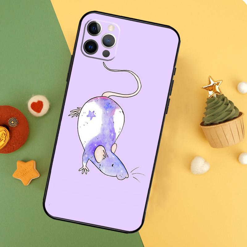 Милый Мультяшный Животный Крыса Чехол для Телефона Для iPhone 17 17Air 16 15 14 13 11 12 Pro Max 12 13 Mini 16E Ударопрочный Чехол