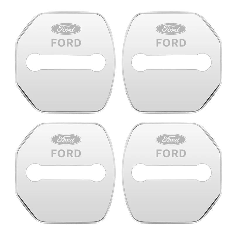 Car Sticker 4pcs Door Lock Decoration Protection Cover Emblem case for Ford Kuga Territory Focus RS Escort Fiesta Mondeo Accesso
