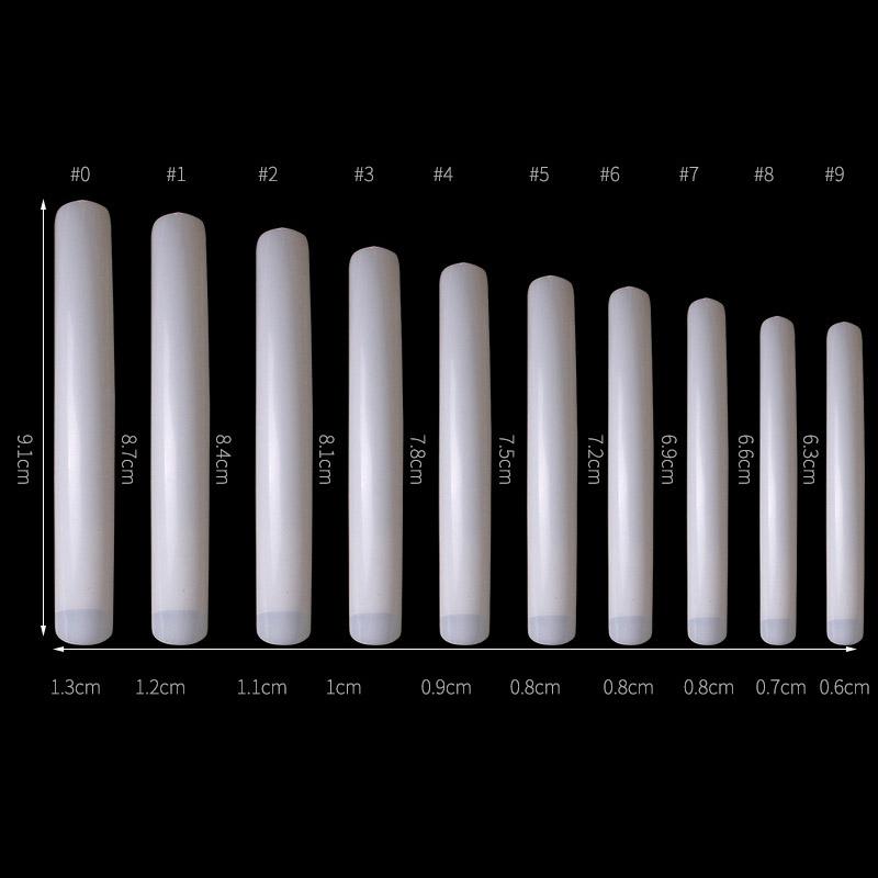 10 шт. прозрачные длинные акриловые гравированные круглые накладные ногти для наращивания французских ногтей для инструментов