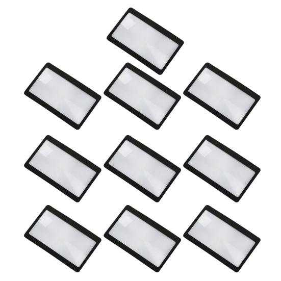 3X PVC Fresnel Lens Magnifier Pocket Credit Card Size PVC Frame Lightweight High Safety Square Lens Shape Magnifier