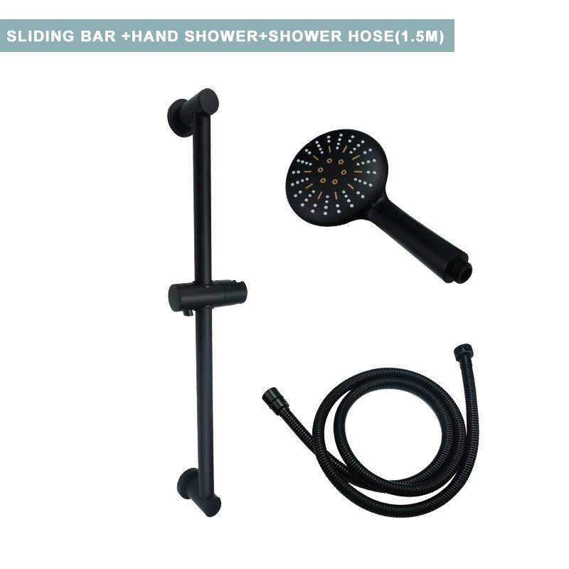 Матово-черные аксессуары для душа для ванной комнаты, настенный регулируемый подъемный стержень ABS3, функциональная душевая лейка с тропическим душем, шланг 1,5 м