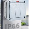 Для садовых светильников IP66 Уличный выключатель Уличный водонепроницаемый электрический выключатель Уличный выключатель Управление тремя устройствами