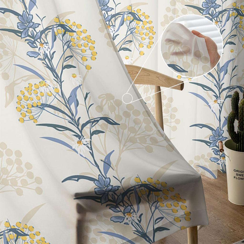 Летний цветок растение современный занавес для гостиной прозрачный тюль занавески окна прозрачные для спальни аксессуары декор