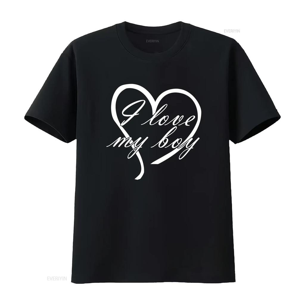 I Love My Boy T Shirt Valentines Day Novelty Boyfriend Girlfriend Present vintage Washed design