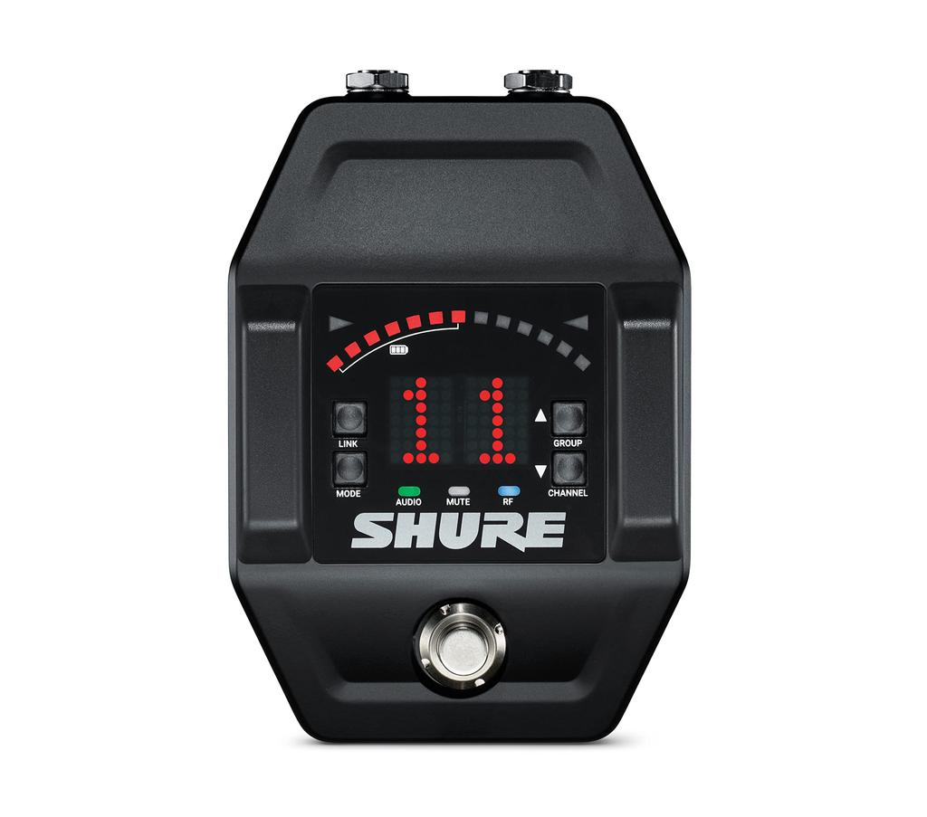 Shure Приемник гитарного педального типа, один элемент, простой и стабильный до 17 часов непрерывной работы на расстоянии до 60 м, цифровая беспроводная система GLX-D6+
