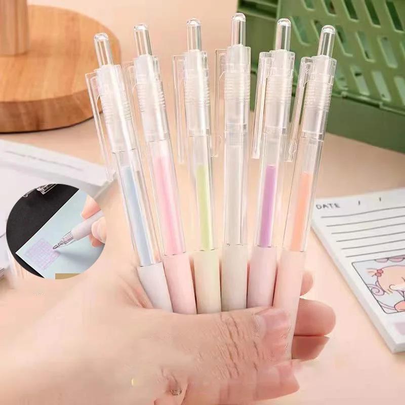 6PCS Candy Color Quick-Drying Glue Pen Manual Solid Glue Stick Student Handbook Diy High Viscosity Glue Office