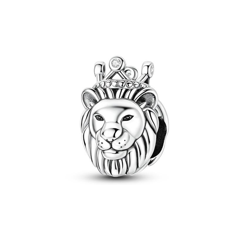 Original 925 Sterling Silver Charms Crown Lion Head Bead Fit Original Bracelet For Women Men DIY Accessories Jewelry Gift