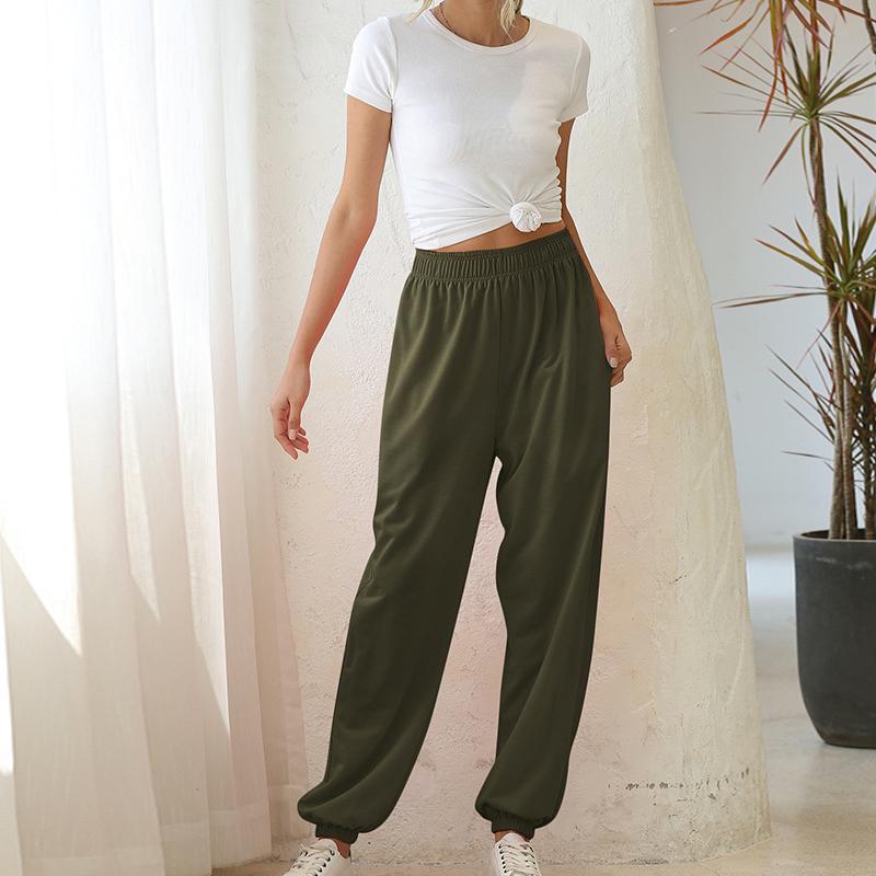 WTEMPO Женские тонкие брюки для бега, женские однотонные свободные спортивные штаны, женские повседневные брюки-карго с эластичной резинкой на талии и карманами