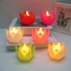 Colorful Lotus Lamp Creative Tea Lights Home Decor Electronic Candle Lamp  Xmas Birthday