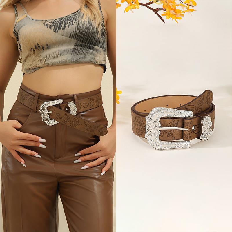 Korean Style Retro Jeans Belt Female Personality Y2K Vintage Ins Style With Jeans Belt Decoration Belt Clothing Accessories