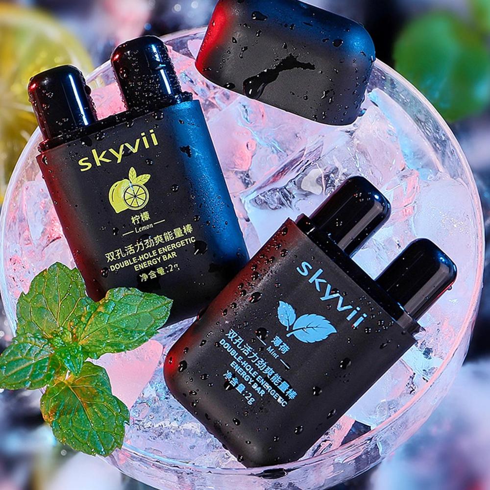 Мята/лимон Энергетическая палочка с двумя отверстиями Энергетический батончик Ароматерапевтический назальный ингалятор Энергетическая паровая палочка Ароматерапевтическая палочка