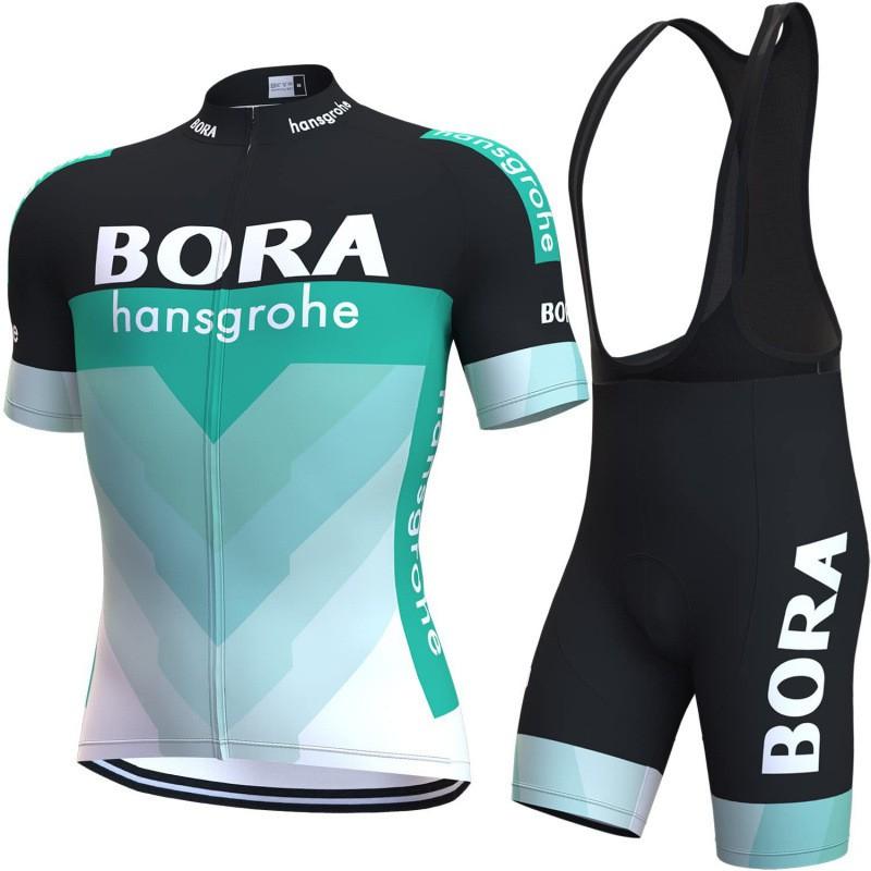 Mens Cycling Jersey Bib Shorts Set Quick Dry Breathable Bike Sportwear
