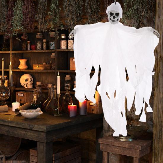 Halloween Hanging Skull Ghost Scary Grim Reaper Skeleton Decoration for Outside Yard Porch Haunted House Party Decor