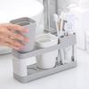 1 Set Useful Organizer Holder Thicken Bottom Independent Grids Sturdy Simple Water Draining Toothbrush Toothpaste Stand