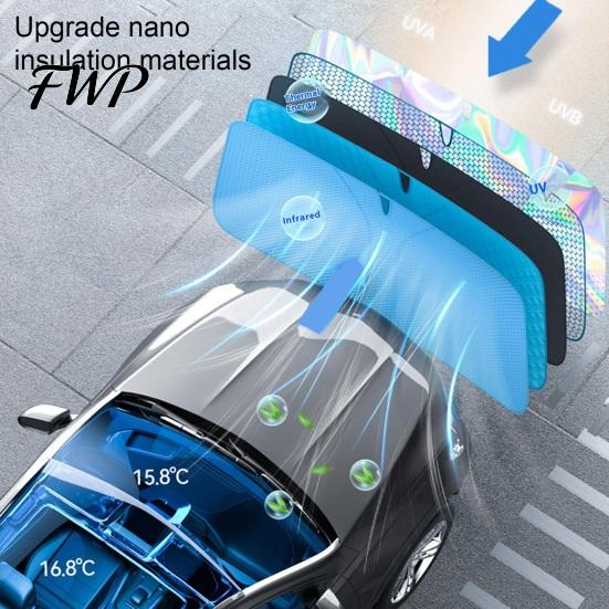 Heat Resistant Sunshade Car Windshield Sun Shade with Reflective Foil Foldable Heat-Resistant Portable Window UV Protection for Most Cars SUVs Summer
