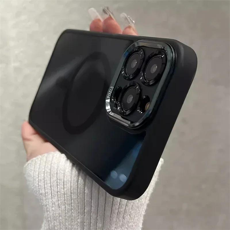 Прозрачный акриловый магнитный чехол для беспроводной зарядки Magsafe для iPhone 16 15 14 Plus 13 12 Pro Max Гибридная противоударная твердая задняя крышка