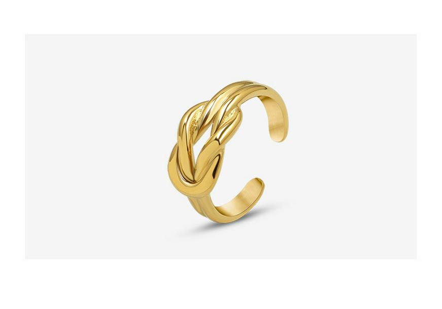 Кольцо French Niche Love Knot из титановой стали с покрытием 18K Золото A198
