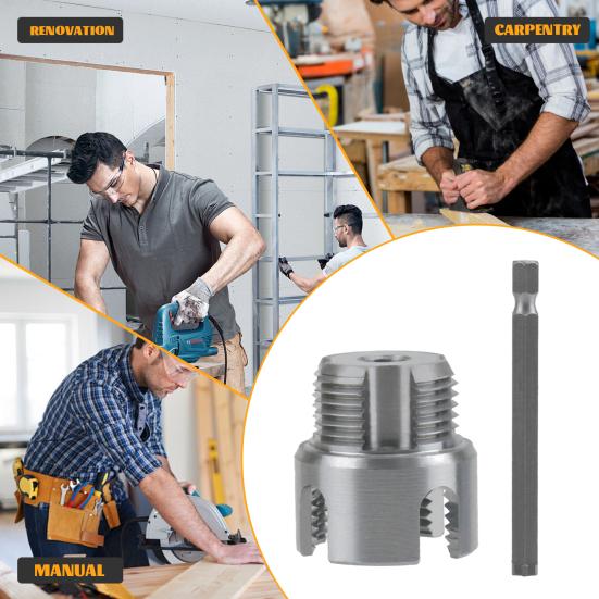 Интегрированный инструмент для нарезания внутренней и наружной резьбы на трубах Универсальный инструмент для нарезания резьбы на трубах Совместимый с электродрелью Набор резьбонарезного инструмента для ПВХ труб