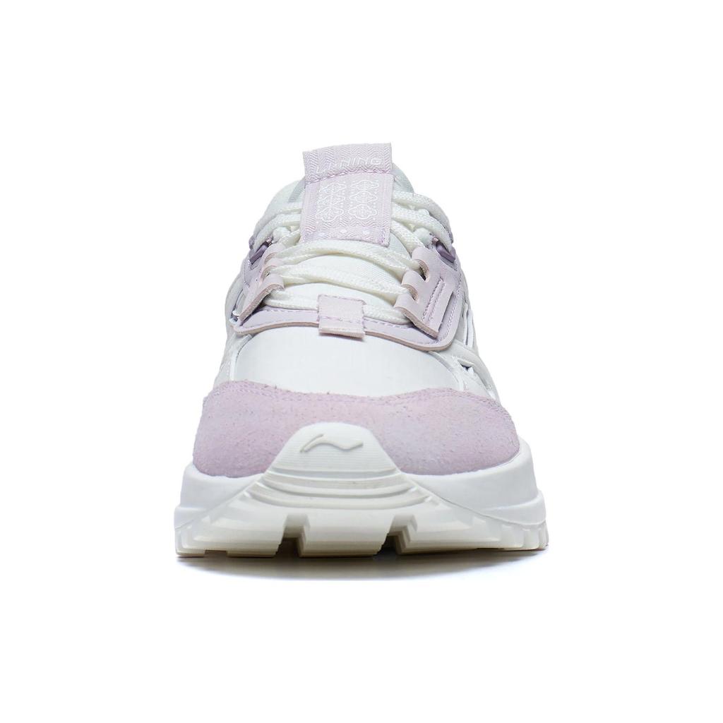 Li Ning Cheng Feng 2.0 Ткань Синтетическая Кожа Нескользящая Износостойкая Низкая Спортивная Повседневная Обувь Женские Кроссовки Белые Серые Фиолетовые AGCT156-3